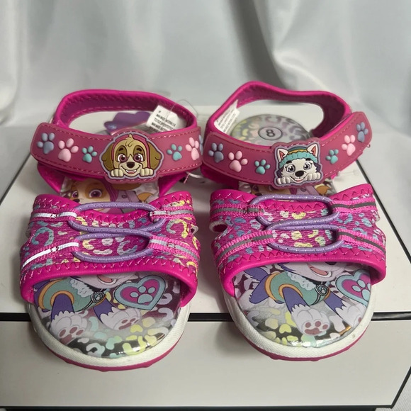 Nickelodeon Paw Patrol Toddler Girls Ankle Strap Light Up Sandals Size 7 Pink - Picture 1 of 6